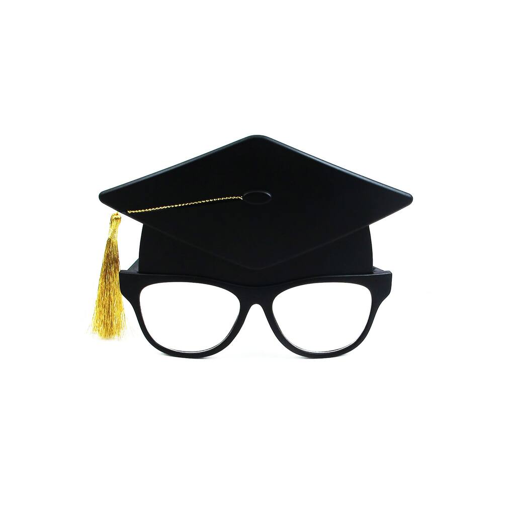Novelty Black Graduation Cap Glasses With Yellow Tassel By Bead